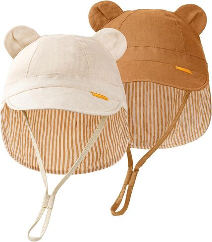 FURTALK Baby Sun Hat UPF 50+ Toddler Hat with Neck Flap, Breathable Adjustable Fit for Boys & Girls in Kuwait