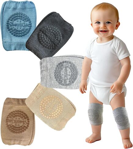 Simply Kids Baby Knee Pads for Crawling (5 Pairs) Stay-On Crawling Knee Pads for Infant 6-18 Months Rodilleras Para Bebe in Kuwait