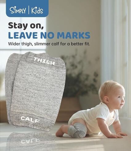 Simply Kids Baby Knee Pads for Crawling (5 Pairs) Stay-On Crawling Knee Pads for Infant 6-18 Months Rodilleras Para Bebe in Kuwait