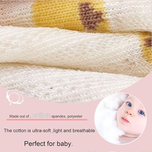 MOMSMENU تدفئة أرجل الأطفال، 4 أزواج من القطن الناعم للأطفال الزحف من عمر 3 إلى 24 شهرًا in Kuwait