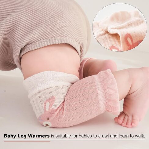 MOMSMENU تدفئة أرجل الأطفال، 4 أزواج من القطن الناعم للأطفال الزحف من عمر 3 إلى 24 شهرًا in Kuwait