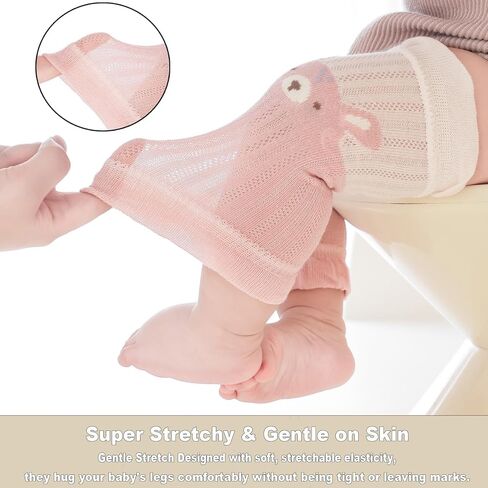 MOMSMENU تدفئة أرجل الأطفال، 4 أزواج من القطن الناعم للأطفال الزحف من عمر 3 إلى 24 شهرًا in Kuwait