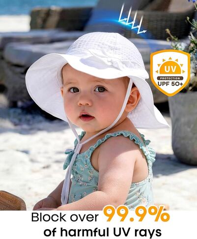 FURTALK 3 Pack Baby Sun Hat Toddler Beach Hat Girls UPF 50+ Wide Brim Infant Kids Summer Adjustable Sun Protection in Kuwait