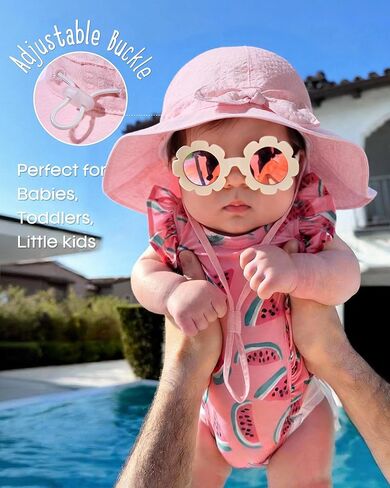 FURTALK 3 Pack Baby Sun Hat Toddler Beach Hat Girls UPF 50+ Wide Brim Infant Kids Summer Adjustable Sun Protection in Kuwait
