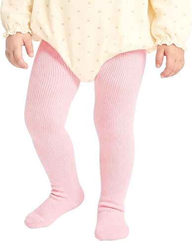 Century Star Baby Tights - Ribbed Cotton Toddler Leggings, Wide Waist & Diaper-Friendly Seamless Infant Stockings for 0-4T in Kuwait