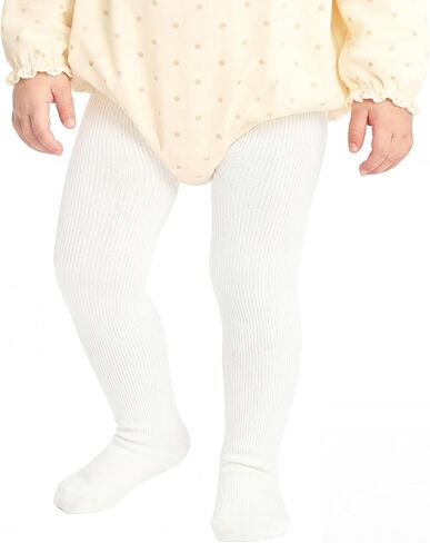 Century Star Baby Tights - Ribbed Cotton Toddler Leggings, Wide Waist & Diaper-Friendly Seamless Infant Stockings for 0-4T in Kuwait
