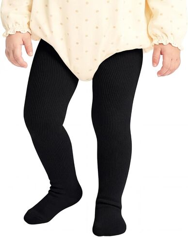 Century Star Baby Tights - Ribbed Cotton Toddler Leggings, Wide Waist & Diaper-Friendly Seamless Infant Stockings for 0-4T in Kuwait