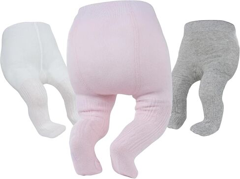 American Trends 2/3 Pack Baby Girl Tights Newborn Baby Tights 0-2 Years Infant Cable Knit Cotton Leggings Stretchy Pantyhose in Kuwait