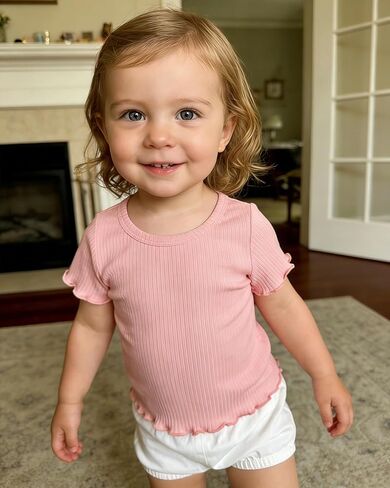 4-Pack Toddler Baby Girl Short Sleeve Tops Summer Colorful Basic Tee Casual T Shirt Pullover Sweatshirt in Kuwait