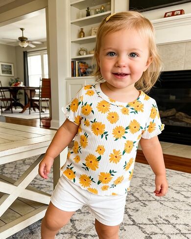 4-Pack Toddler Baby Girl Short Sleeve Tops Summer Colorful Basic Tee Casual T Shirt Pullover Sweatshirt in Kuwait
