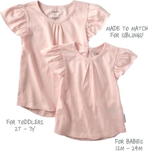 مجموعة تي شيرتات Butterblu Baby Girls' Rose مكونة من 5 تي شيرتات قصيرة الأكمام مكشكشة 100% من القطن العضوي للفتيات in Kuwait
