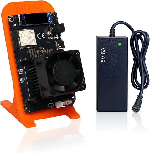 جهاز تعدين يانصيب Bitcoin، جهاز تعدين Bitaxe Gamma 601 Solo، BM1370 Asic، ما يصل إلى 1.2TH/s، 17W/TH، كفاءة في استخدام الطاقة منخفضة الضوضاء للاستخدام المنزلي جهاز تعدين BTC مع مصدر طاقة in Kuwait