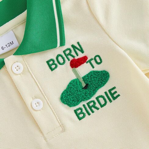 BULINGNA Toddler Baby Boy Summer Golf T-Shirt Top Waffle Knit Short Sleeve Turn Down Collar Polo Shirt 1-5T in Saudi Arabia