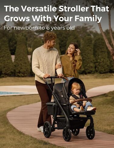 عربة الأطفال Momcozy ChangeGo، عربة أطفال قابلة للتحويل من مفردة إلى مزدوجة إلى عربة مع 23 تكوينًا، ومهد محمول ومقعد، وعجلات كبيرة من البولي يوريثان، ونظام تعليق لجميع العجلات، ومظلة قابلة للتمديد UPF50+ in Kuwait