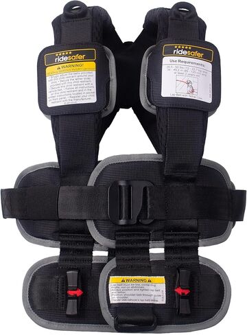 RideSafer Travel Vest Gen 6 - صغير (26.5-50 رطلاً) - أسود - مقعد سيارة آمن للأطفال خفيف الوزن ومحمول للسفر وتأجير السيارات ومشاركات الركوب in Kuwait