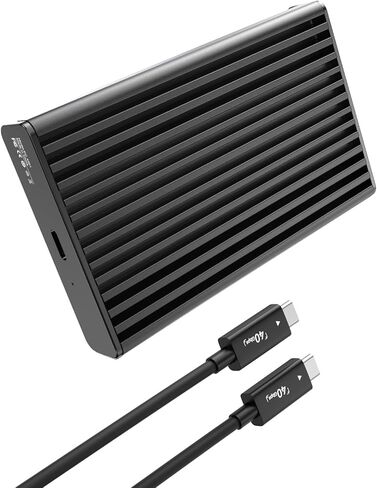 ANYOYO 40Gbps M.2 NVMe SSD Enclosure with Aluminum case efficient Fins Heat Dissipation, External SSD Case Compatible for Thunderbolt 4/3/USB4, Support M/B+M Key SSD, Tool-Free Installation（Silver） in Kuwait
