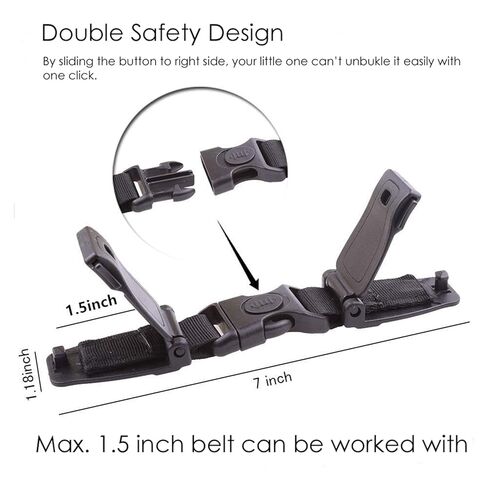G Ganen Universal Child Chest Harness Clip Anti-Slip Baby Chest Clip Guard Compatible with Seats, Strollers, High Chairs, schoolbags, max. for 1.5 inch Width Harness (Black Set of 1) in Kuwait