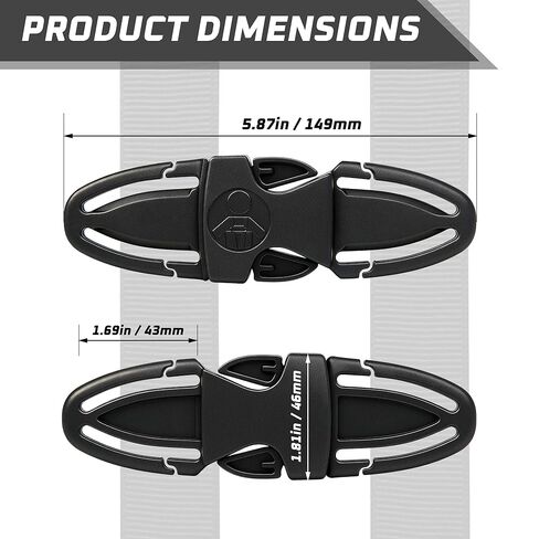 Universal Child Seat Chest Harness Clip, Anti-Escape Seat Buckle Guard Clip Lock, Safety Buckle Lock Replacement for Kids Trend Adjustable Guard, for Stroller (1 Pcs, Black) in Kuwait