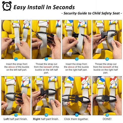 Universal Child Seat Chest Harness Clip, Anti-Escape Seat Buckle Guard Clip Lock, Safety Buckle Lock Replacement for Kids Trend Adjustable Guard, for Stroller (1 Pcs, Black) in Kuwait