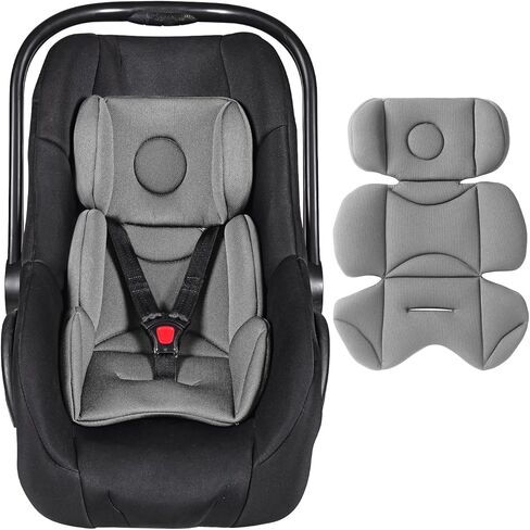 Infant Car Seat Insert Thickened, Breathable & Fold-Go Baby Head & Body Support for Infant, Soft Mesh Car Seat Cushion, Easy-Carry Protector for All Strollers & Carriers, Grey in Kuwait