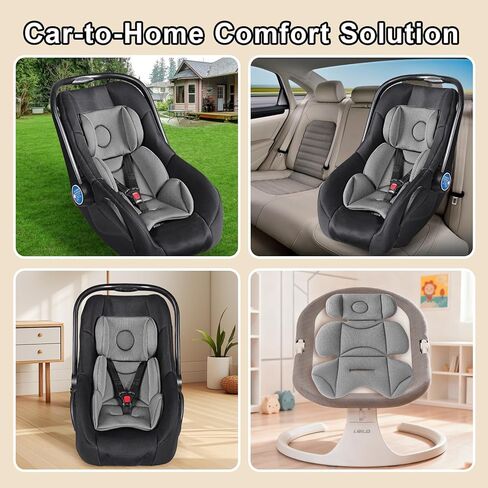 Infant Car Seat Insert Thickened, Breathable & Fold-Go Baby Head & Body Support for Infant, Soft Mesh Car Seat Cushion, Easy-Carry Protector for All Strollers & Carriers, Grey in Kuwait