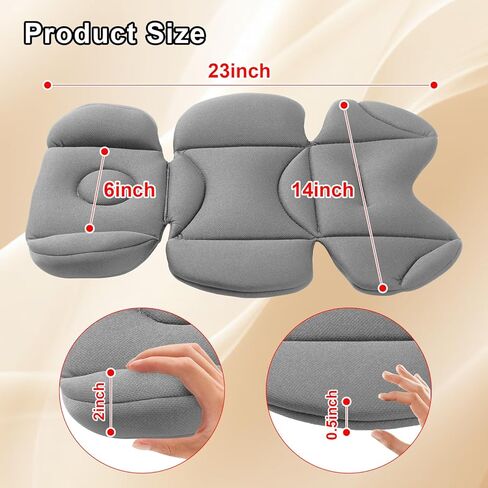 Infant Car Seat Insert Thickened, Breathable & Fold-Go Baby Head & Body Support for Infant, Soft Mesh Car Seat Cushion, Easy-Carry Protector for All Strollers & Carriers, Grey in Kuwait