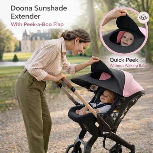 Doona Car Seat Sun Shade Extension, Baby Car Seat Sun Cover Canopy Extender, Infant Stroller Sunshade with UV Protection, Breathable Mesh Bug Net, Newborn Travel Shade in Kuwait