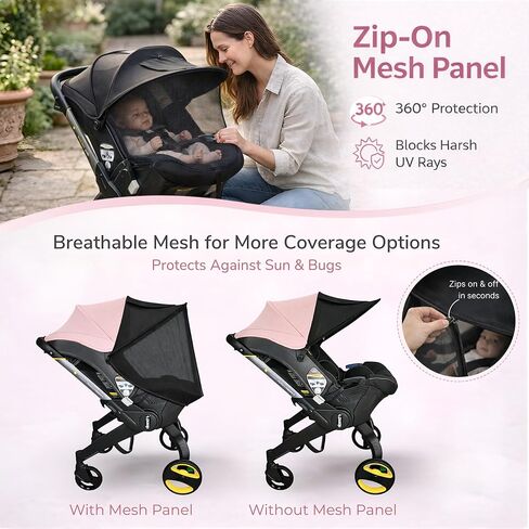 Doona Car Seat Sun Shade Extension, Baby Car Seat Sun Cover Canopy Extender, Infant Stroller Sunshade with UV Protection, Breathable Mesh Bug Net, Newborn Travel Shade in Kuwait
