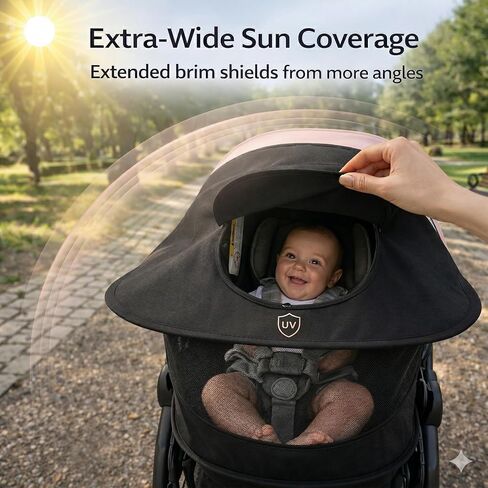 Doona Car Seat Sun Shade Extension, Baby Car Seat Sun Cover Canopy Extender, Infant Stroller Sunshade with UV Protection, Breathable Mesh Bug Net, Newborn Travel Shade in Kuwait