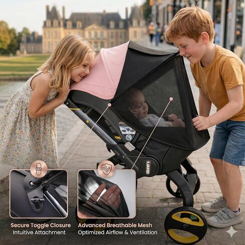 Doona Car Seat Sun Shade Extension, Baby Car Seat Sun Cover Canopy Extender, Infant Stroller Sunshade with UV Protection, Breathable Mesh Bug Net, Newborn Travel Shade in Kuwait
