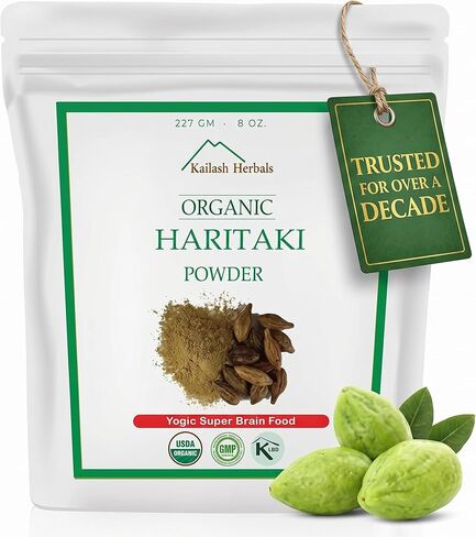 Kailash Herbals Organic Haritaki Powder USDA Certified Organic, 1 Pound - Terminalia chebula - Detoxification & Rejuvenation for Vata* in Saudi Arabia