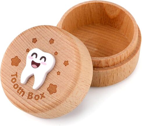3D Carved Fairy Box, Wood Tooth Storage Box for Lost Teeth Container Cute Tooth Holder for Boys Girls Kids Birthday (Boys) in Saudi Arabia