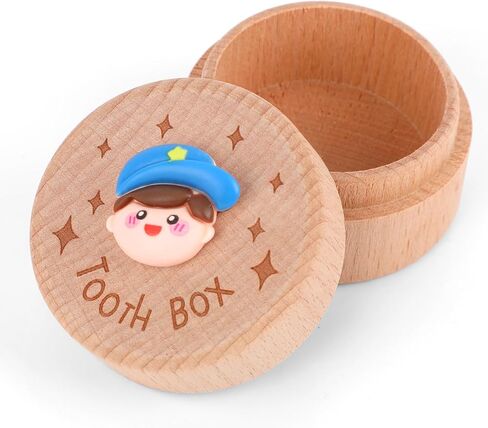 3D Carved Fairy Box, Wood Tooth Storage Box for Lost Teeth Container Cute Tooth Holder for Boys Girls Kids Birthday (Boys) in Saudi Arabia