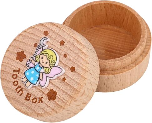 3D Carved Fairy Box, Wood Tooth Storage Box for Lost Teeth Container Cute Tooth Holder for Boys Girls Kids Birthday (Boys) in Saudi Arabia