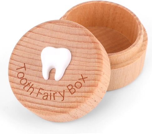 3D Carved Fairy Box, Wood Tooth Storage Box for Lost Teeth Container Cute Tooth Holder for Boys Girls Kids Birthday (Boys) in Saudi Arabia
