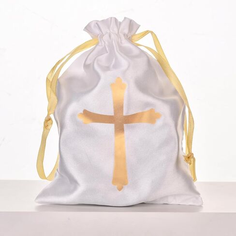 Merroyal Glass Pearl First Communion Rosary with Chalice Centerpiece and Ornate Crucifix, Boys and Girls, Includes Holy Cup Metal Gift Box and Satin Drawstring Bag in Saudi Arabia