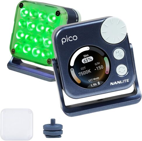 Nanlite Pico RGBWW Portable Video Light - APP Control, 95+ CRI, 16 FX Modes, with Diffuser for Phone/Camera, Streaming, Content Creation (Midnight Blue) in Saudi Arabia