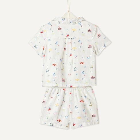 Amazon Essentials x Sofia Grainge Toddlers and Baby Boys' Cotton Linen Short Sleeve Shirt & Shorts Play Set in Kuwait