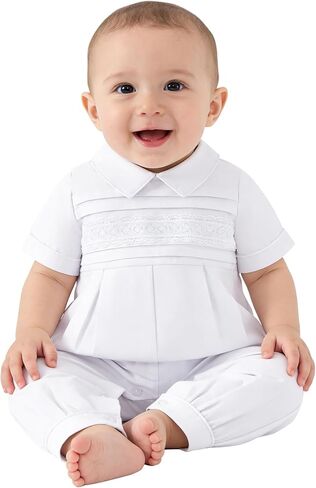ملابس أطفال أولادي نصف عيد ميلاد ملابس أطفال أولادي قطنية بياقة للأولاد ملابس تعميد in Kuwait