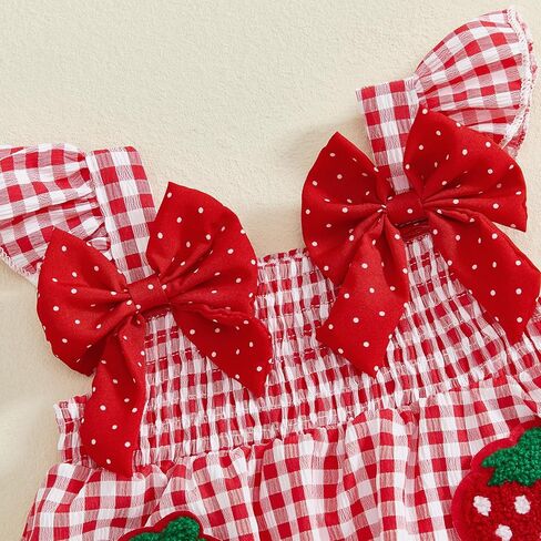 Mubineo Toddler Baby Girl Summer Clothes Cute Ruffle Shirt Tops Dress Shorts Outfits Set Fruit Blouse Princess Outfit in Kuwait