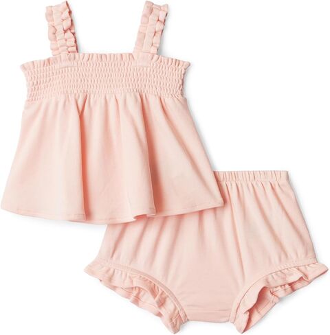 Amazon Essentials x Sofia Grainge Baby Girls' Cotton Sleeveless Shirt and Shorts Play Set in Kuwait
