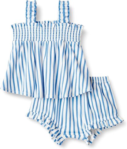 Amazon Essentials x Sofia Grainge Baby Girls' Cotton Sleeveless Shirt and Shorts Play Set in Kuwait