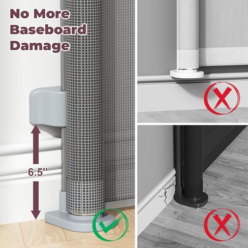 Retractable Baby Gate for Stairs, 55" Wide Mesh Dog Gate Indoor, 34" Tall Child Gate for Doorways, Hallways, Deck, Indoor Outdoor Pet Baby Safety Essentials for Home, Grey in Kuwait