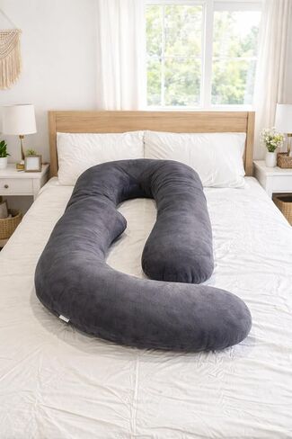 SNUGGY BABY J-Shaped Maternity Pillow (60") – Full-Body Pregnancy Pillow , Back, Belly & Hip Support, Comfortable Sleep for Expecting Moms in Kuwait
