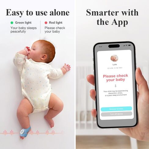 Sense-U Smart Sock Shoe 2 Baby Monitor – Tracks Heart Rate & Sleep Patterns with Transmissive PPG Foot Sensor, for 1–12 Months in Kuwait