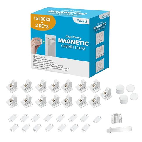 Vmaisi Adhesive Magnetic Cabinet Locks (12 Locks and 2 Keys) in Kuwait