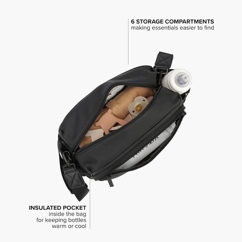 DFY. R1 Diaper Bag, Black - Travel Changing Mat Included - Wearable as a Crossbody - Compatible with DFY. R1 Stroller in Kuwait