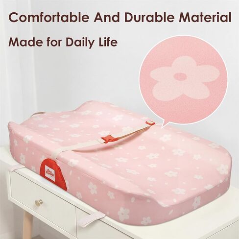 Tiny Marvels Baby Changing Pad with Cover, Waterproof Diaper Changing Pad with Non-Slip Base, Soft Contoured Changing Pad for Dresser, Nursery & Travel in Saudi Arabia