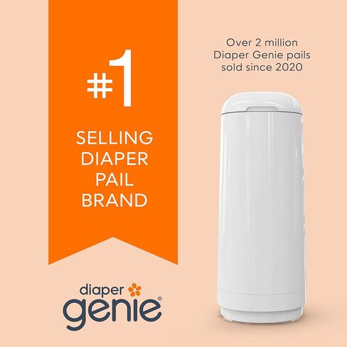 Diaper Genie Essence Pail, White with 18 Easy Roll Refill Bags in Kuwait