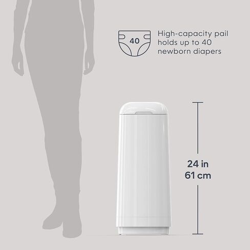 Diaper Genie Essence Pail, White with 18 Easy Roll Refill Bags in Kuwait